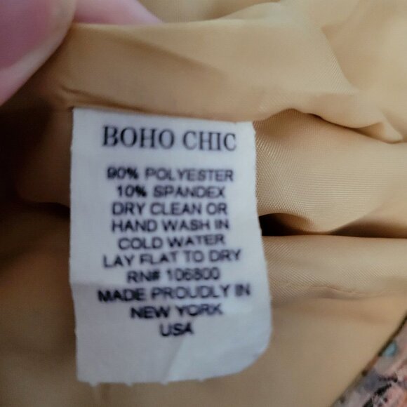 Boho Chic Size 8 Jacket Tan Brown Silk Sequin Jacket Lined Cheetah - Picture 11 of 12